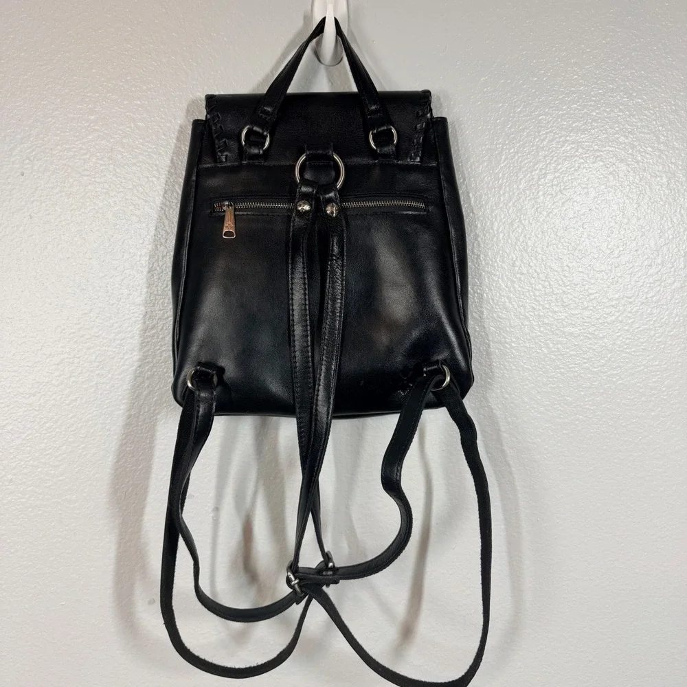 Patricia Nash Backpack Women's Black Leather KIMINA Whipstitch Boho Handcrafted